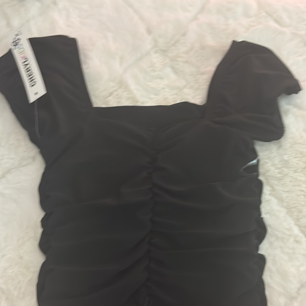 Elegant Black Ruched Dress